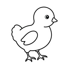 baby chicks outline line art vector illustration