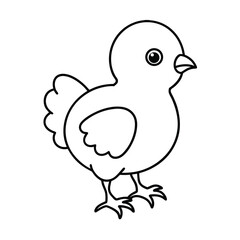 baby chicks outline line art vector illustration