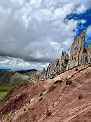 Side view of stone forest showing the sharp edges