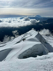 Beautiful curves of a snow covered glacier