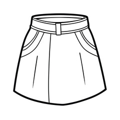 clean skort vector sketch vector art