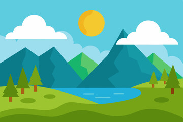 landscape with mountains