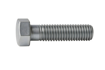 Close up of a Hex Head Bolt on Transparent Background