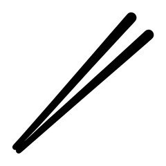 Pair of Black Chopsticks for Asian Cuisine in Simple Graphic Design