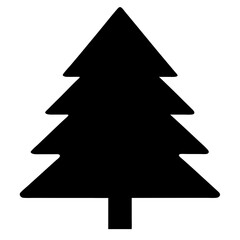 Fototapeta premium Simple stylized Christmas tree silhouette with a white background is presented