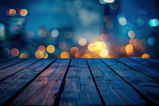 High Detail Image of Defocused Image of Illuminated Lights on Table at Cafe