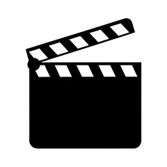 Isolated black and white movie clapperboard design for film making production