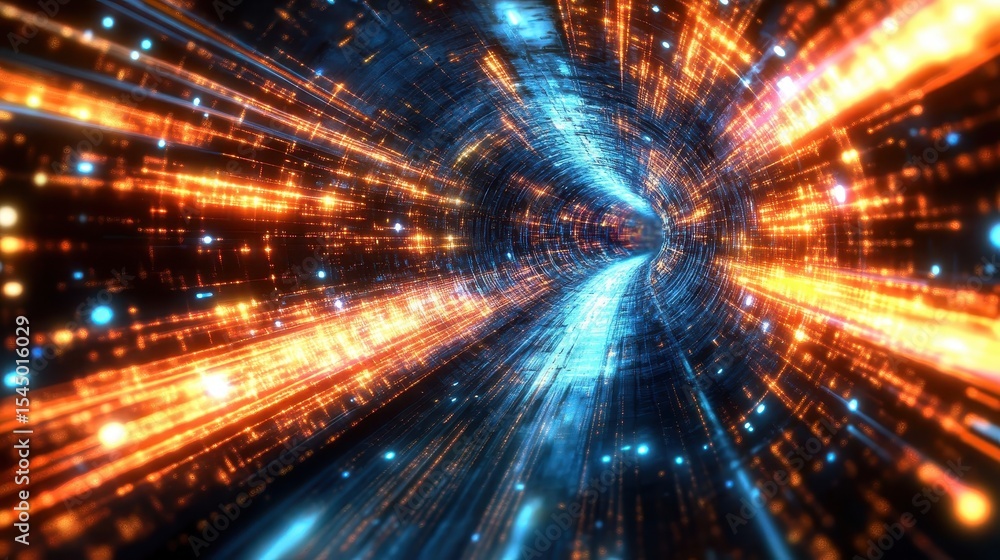Aufkleber dynamic optical pathway representing silicon nanophotonics innovation