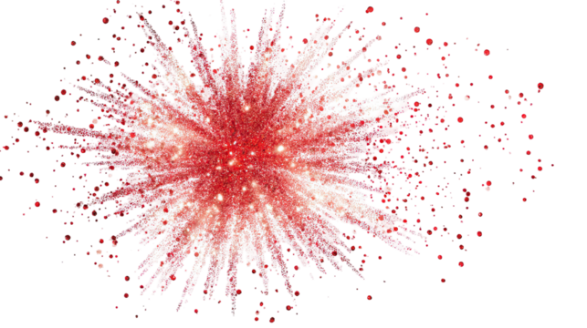 Red Glitter Burst with Sparkling Party Celebration on Transparent Background

 - Powered by Adobe