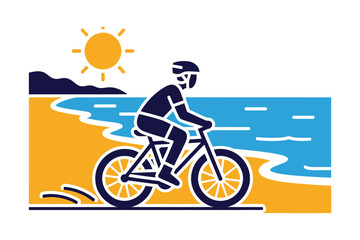 Fototapeta premium Coastal Ride Tropical Beach Bike Adventure