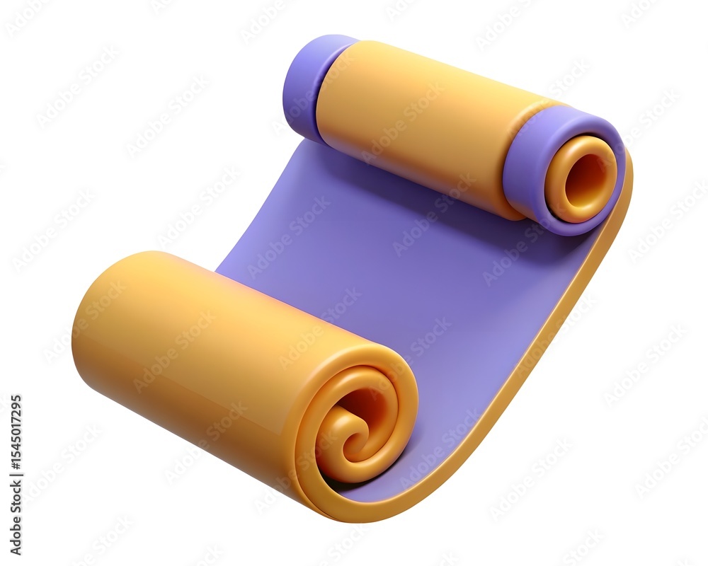 Poster 3d render cartoon scroll isolated on white background isolated on transparent background