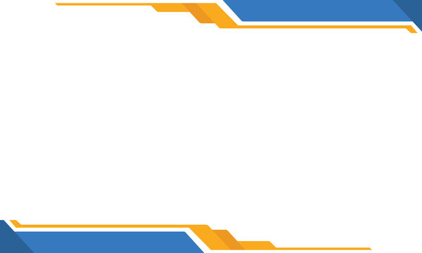 Modern abstract border background with blue and orange geometric shapes on a white canvas. Ideal for presentations, certificates, banners, and professional digital templates. - Powered by Adobe