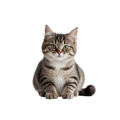 Adorable Tabby Kitten Sitting and Looking at Camera