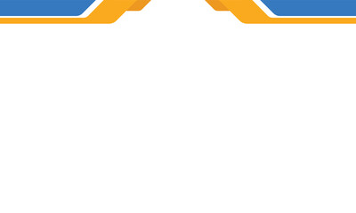 Clean abstract border with blue and orange geometric shapes on a white background. Ideal for header, footer, presentations, business cards, and modern design templates.