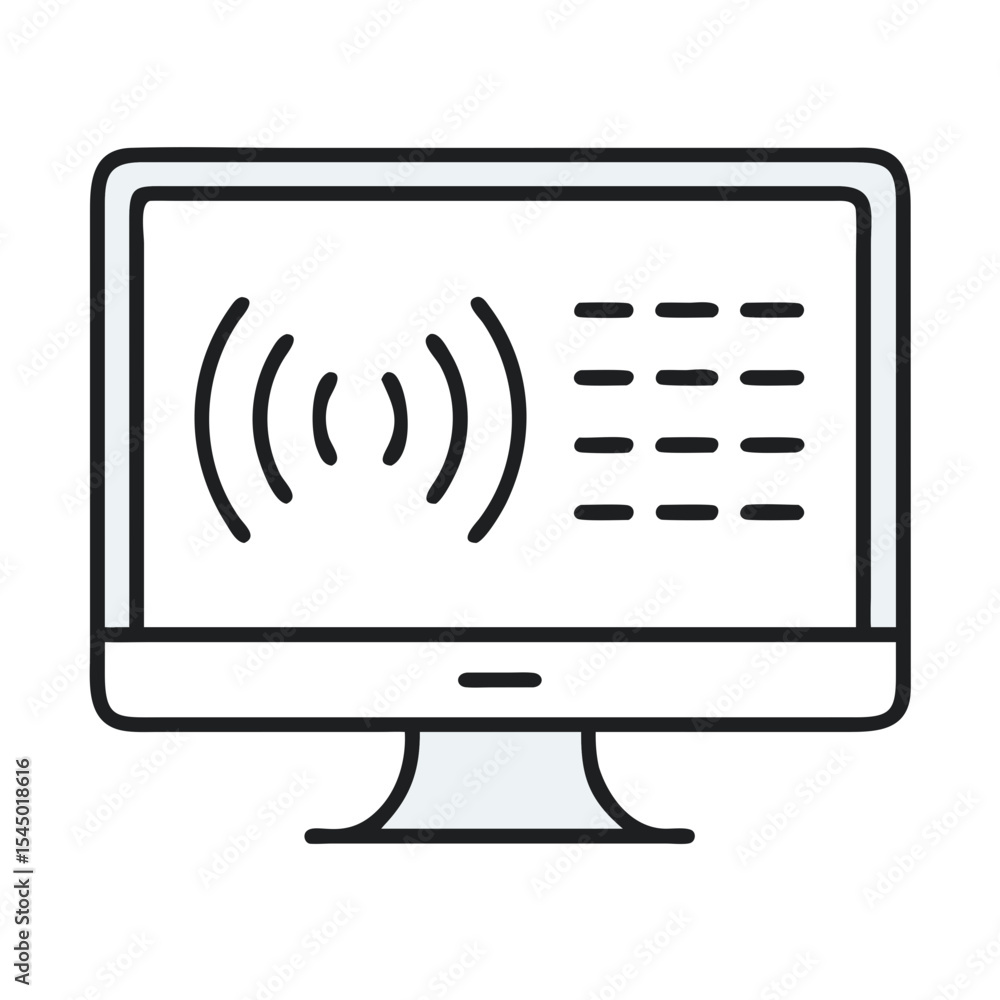 Poster wireless connection icon appears on the computer screen