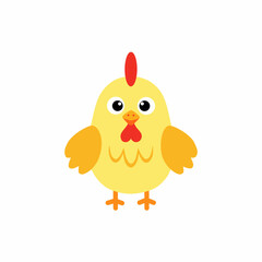 easter chicken with egg vector 