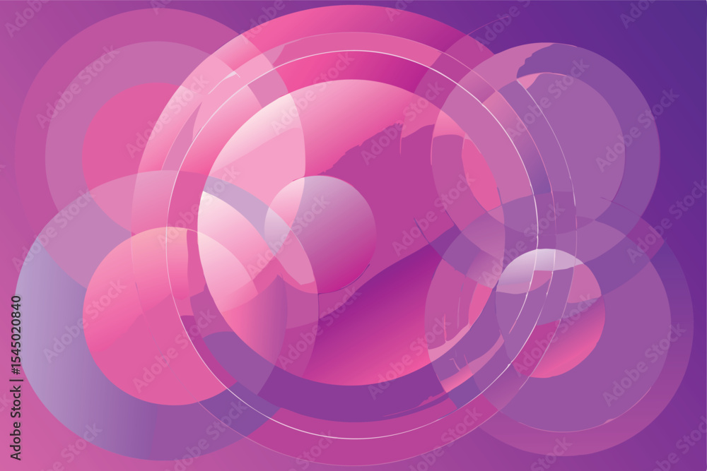 Poster abstract pink and purple overlapping circles vector art gradient design for modern backgrounds and d