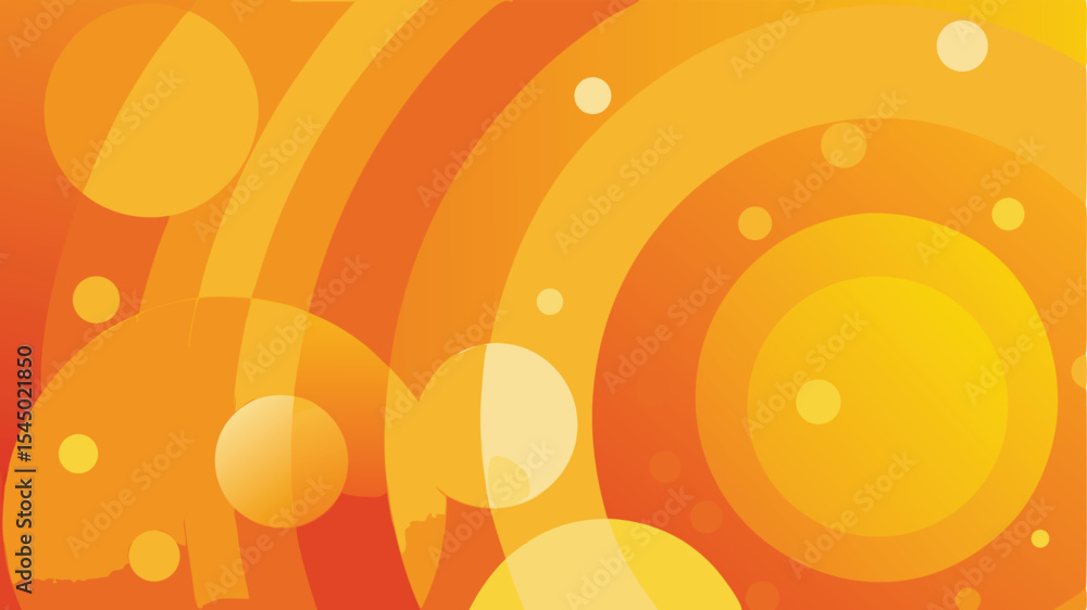Poster abstract orange and yellow vector background dynamic circular design with gradient effects
