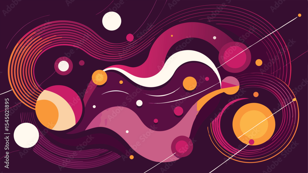 Poster abstract cosmic swirls a vibrant vector art background design featuring dynamic curves and celestial