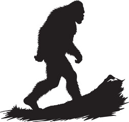 Fototapeta premium Bigfoot Wilderness Silhouette VECTOR