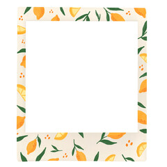 Photo frame square with lemon fruit illustration pattern - lime citrus summer