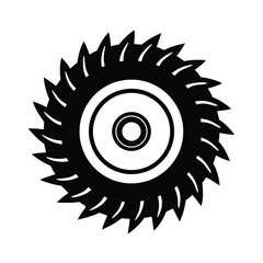 spiral bevel gear cutting machine silhouette vector art
