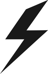 Lightning Bolt Silhouette icon on transparent background
