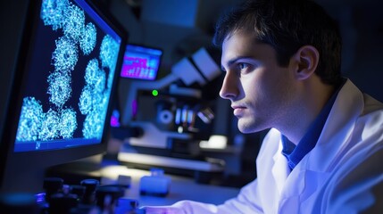 Researcher Analyzing Magnetic Nanoparticles for Targeting Cancer Cells