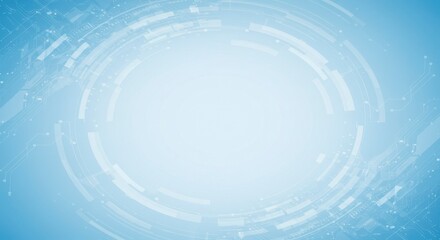 Abstract light blue background with concentric circles and technological design elements, creating a futuristic and clean aesthetic