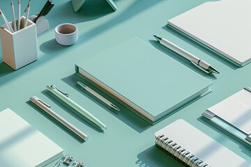 Clear Pixel Image of Office Stationery on Table