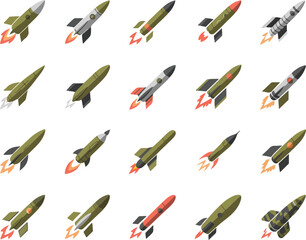 missile strike vector icon


