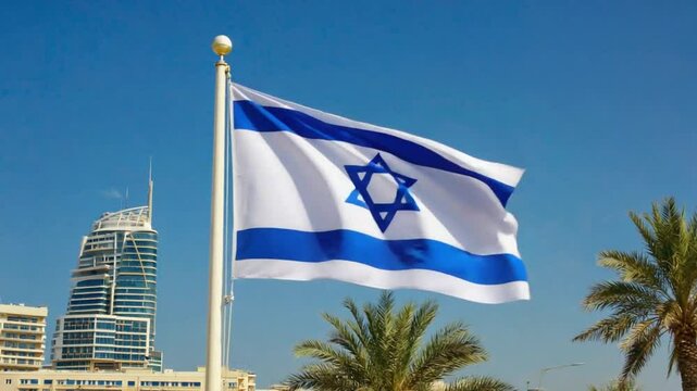 Flag of Israel in Israel.