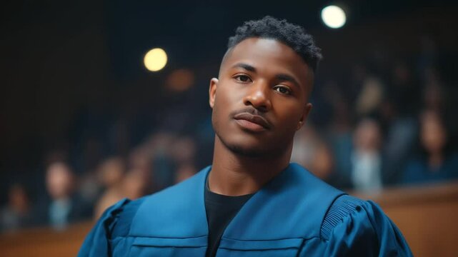 Sentencing of a defendant in a courtroom with spectators and a judge