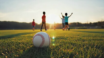 Friends playing baseball. - Powered by Adobe