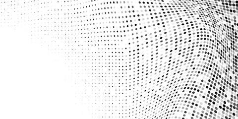 Vector dotted halftone gradient texture. Vanishing polka dot background modern abstract