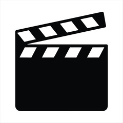 Simple black and white film clapper board illustration for film industry