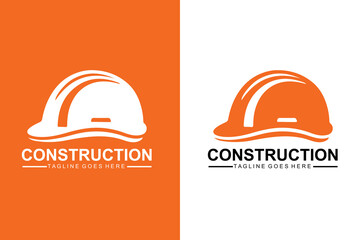 Fototapeta premium Minimal Construction Helmet Logo Design for Builders and Contractors