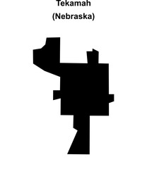 Fototapeta premium Tekamah (Nebraska) blank outline map