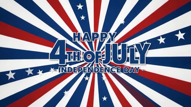 Happy 4th of july independence day background with red white and blue stripes with atars