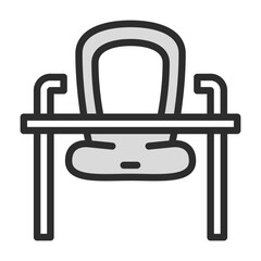 Baby High Chair Icon: Simple Feeding Seat for Infant Meals, Parenthood, Nursery, and Child Care Concepts - Vector Illustration for Products and Apps