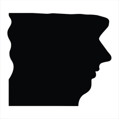 Silhouette of a human head in profile representing an anonymous person