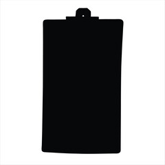 Black Clipboard Silhouette Image on White Background for Graphic Design Projects