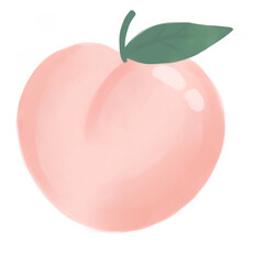Fresh Peach with Green Leaf