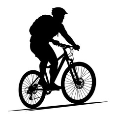 Mountain biker silhouette adventure themes cyclist figure riding mountain bike cycling outdoor