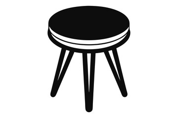 Minimalist Black Stool with Three Legs and Round Seat Design Element