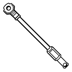 Mechanical Wrench Tool Line Art Illustration
