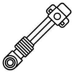 Mechanical Wrench Tool Line Art Illustration
