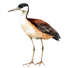 Obraz premium Jacana Close Up, watercolor illustration vector, isolated on a white background.
