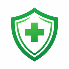 Obraz premium shield medical care logo vector on white.