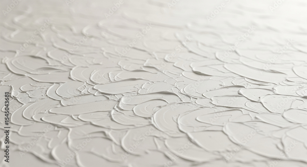 Poster textured off-white surface with swirling, brushstroke pattern creating a three-dimensional effect, s